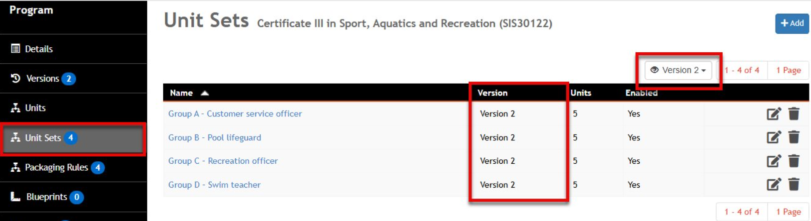 VET Program Versioning