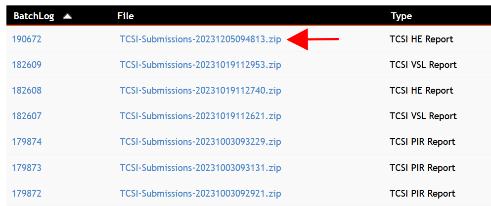 How to Access Previous TCSI File Exports (VSL)