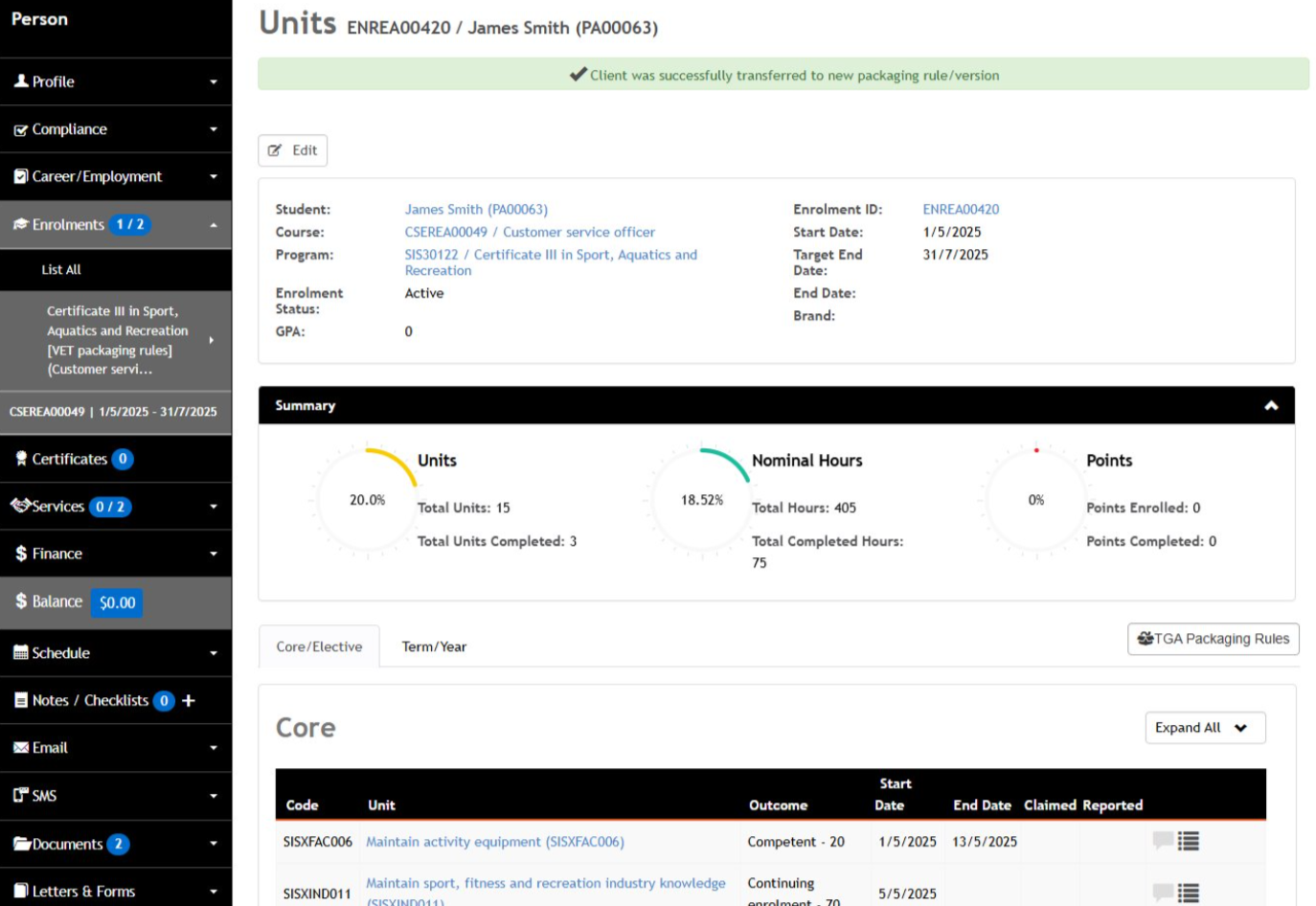 Packaging Rule Transfer Wizard