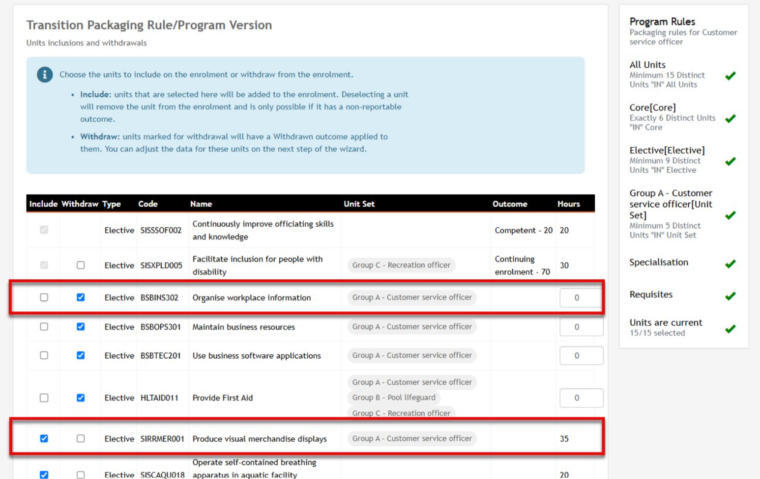 Packaging Rule Transfer Wizard