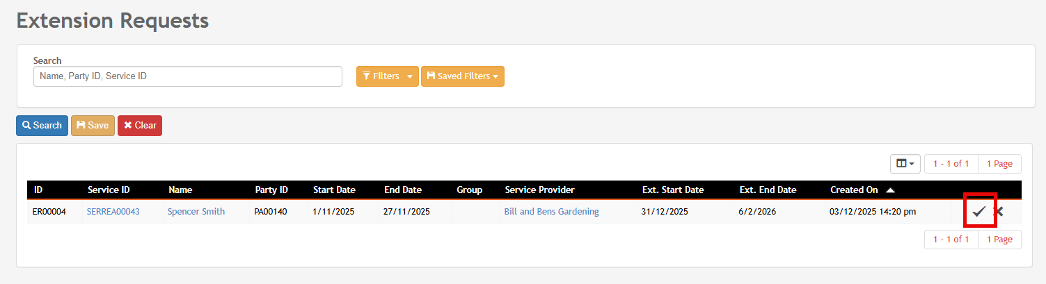 Extension Requests