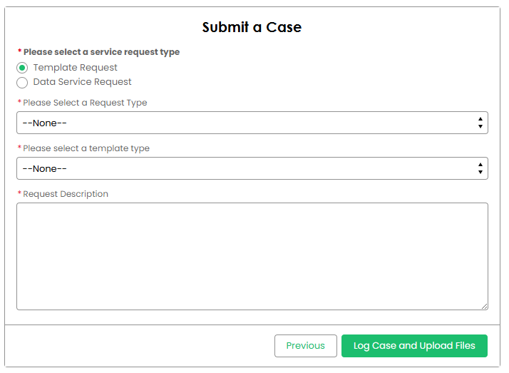 Submit a Service Request Support Case
