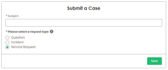 Submit a Service Request Support Case
