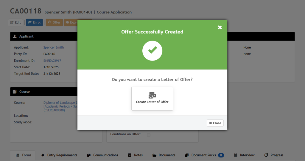 Offer Process