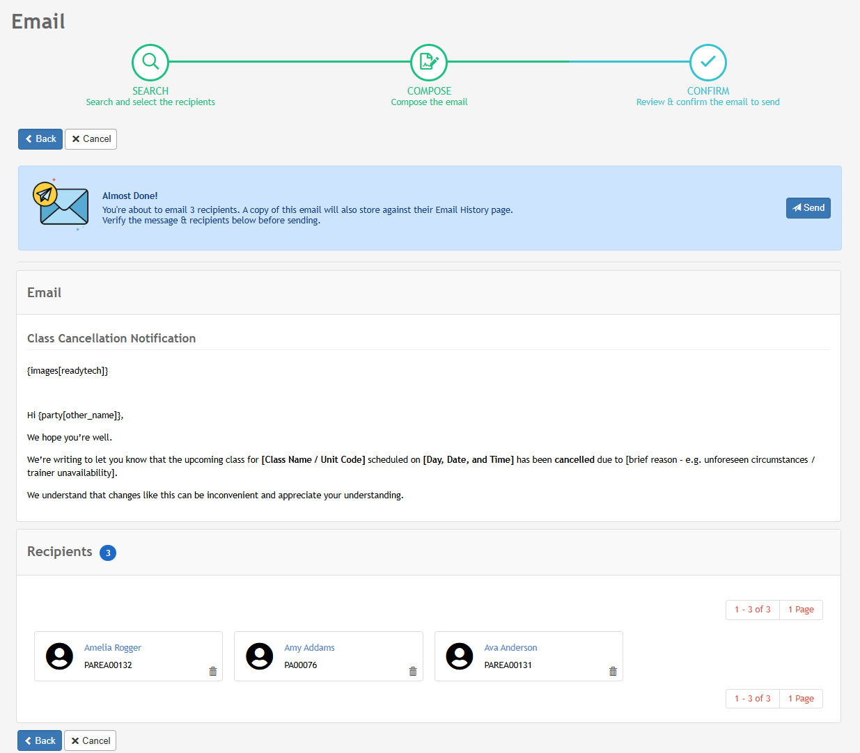 Process: Sending Bulk Emails Using the Communications Email Tool