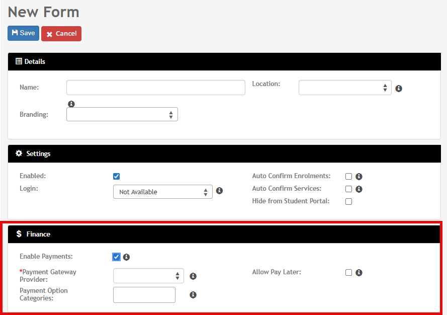 Process: Taking Payments Through Course Forms