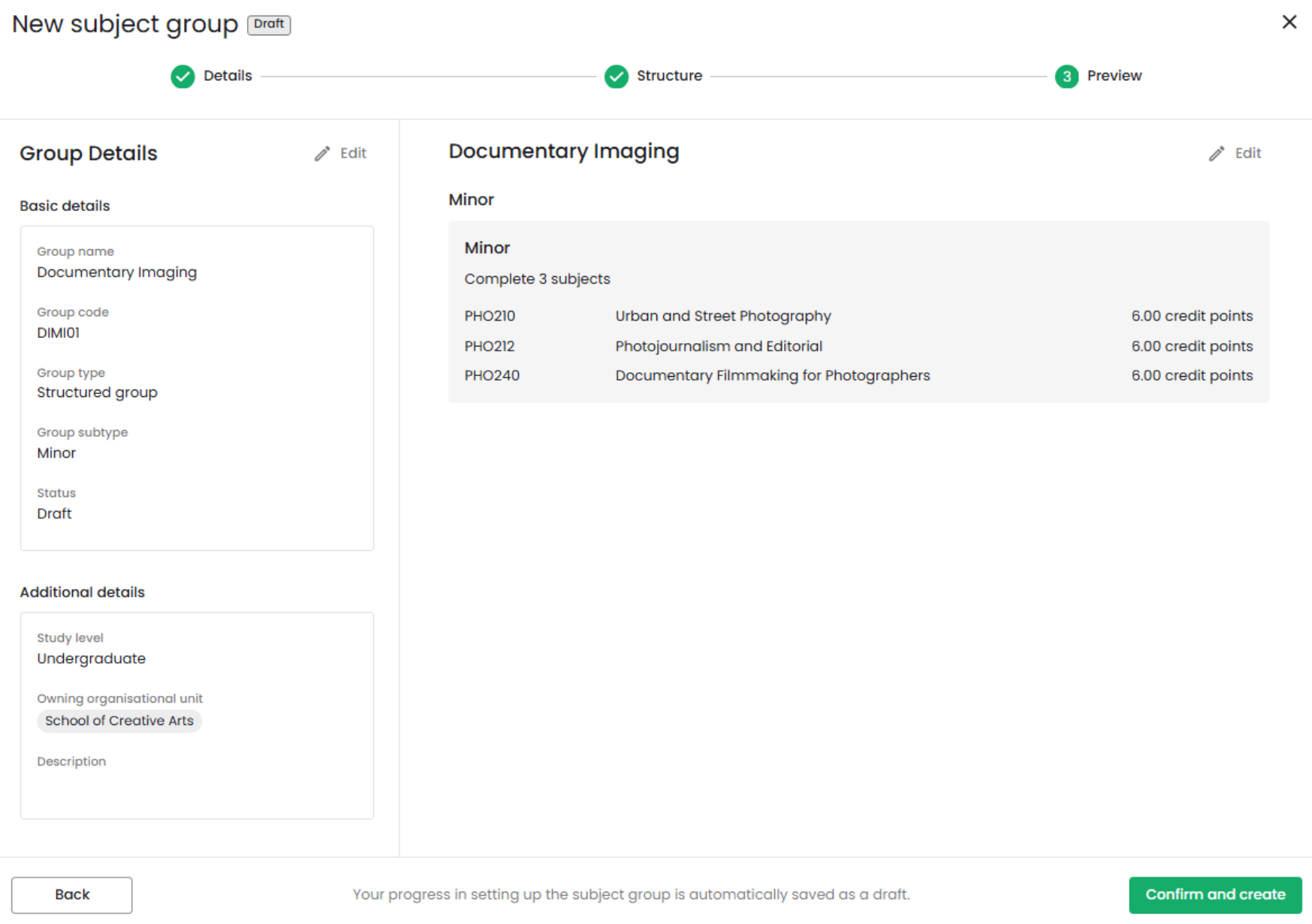 Curriculum Builder - Subject Management